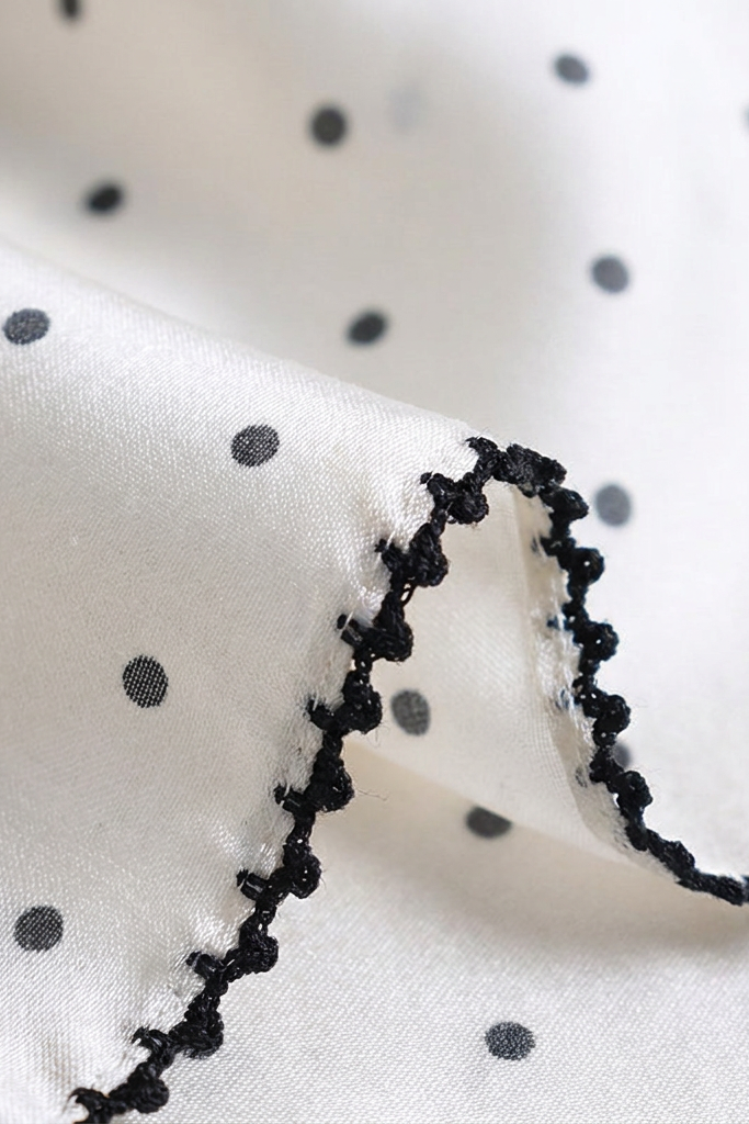 HepburnInspired Polka Dot Silk Twill  Stole