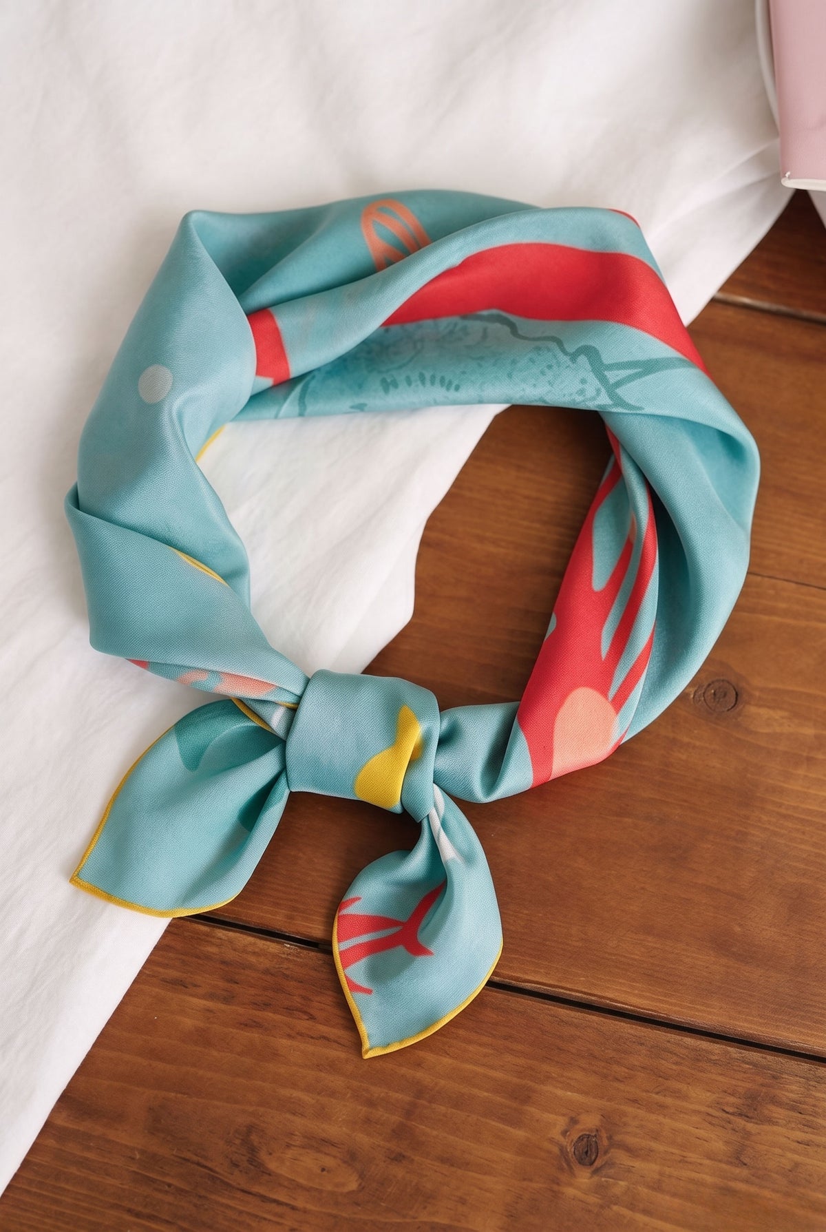 Endless Ocean Blue Silk Twill Scarf