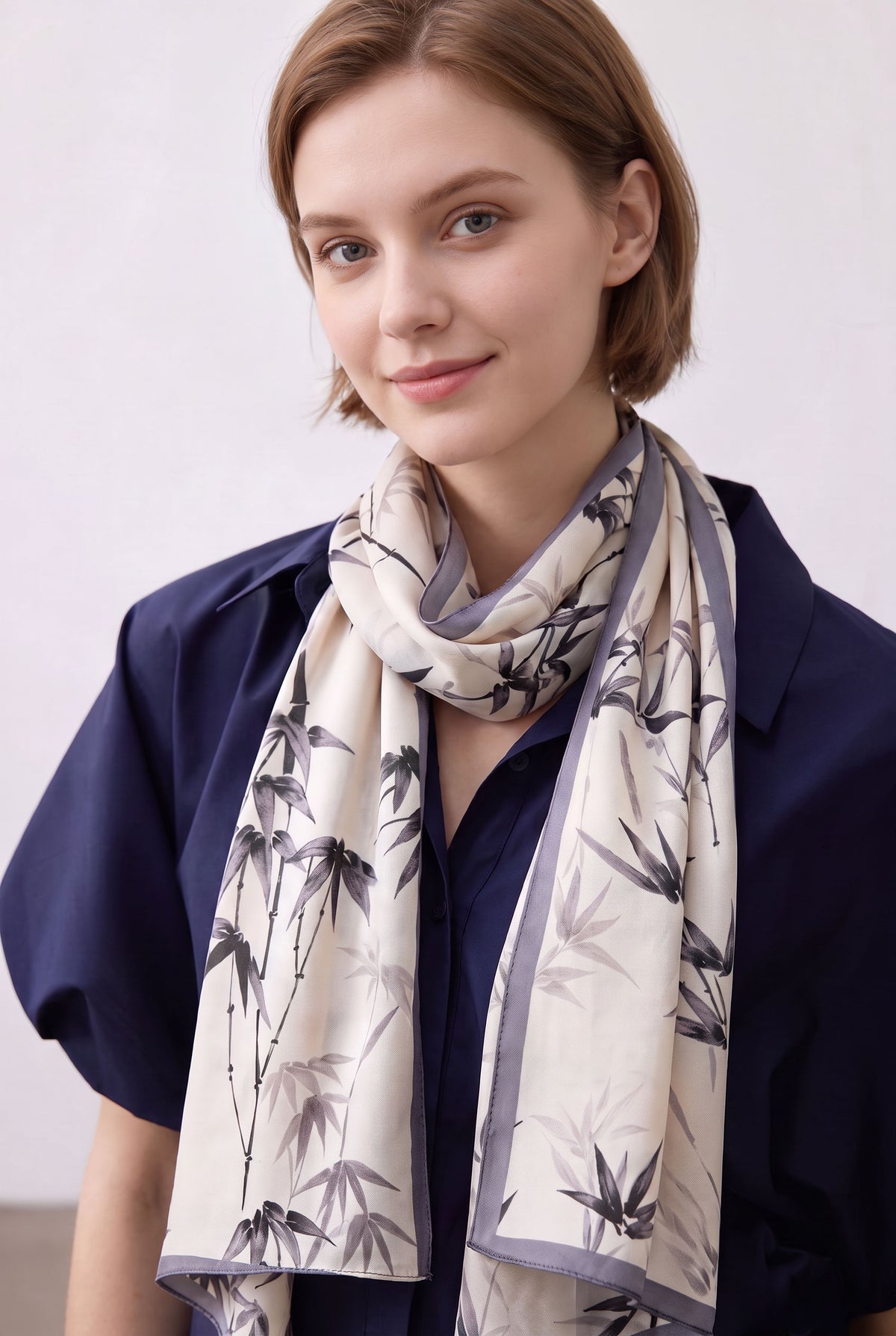 Ink Bamboo Whisper Silk Twill Stole