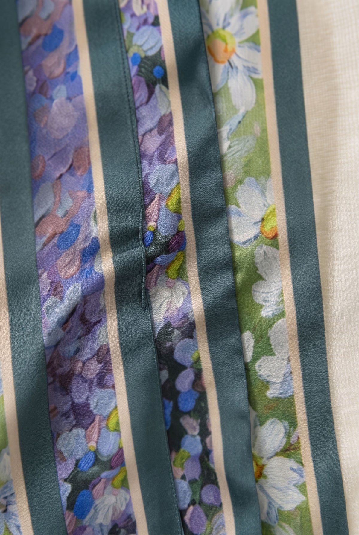 Oil Painting Floral Sea Silk Twill Stole