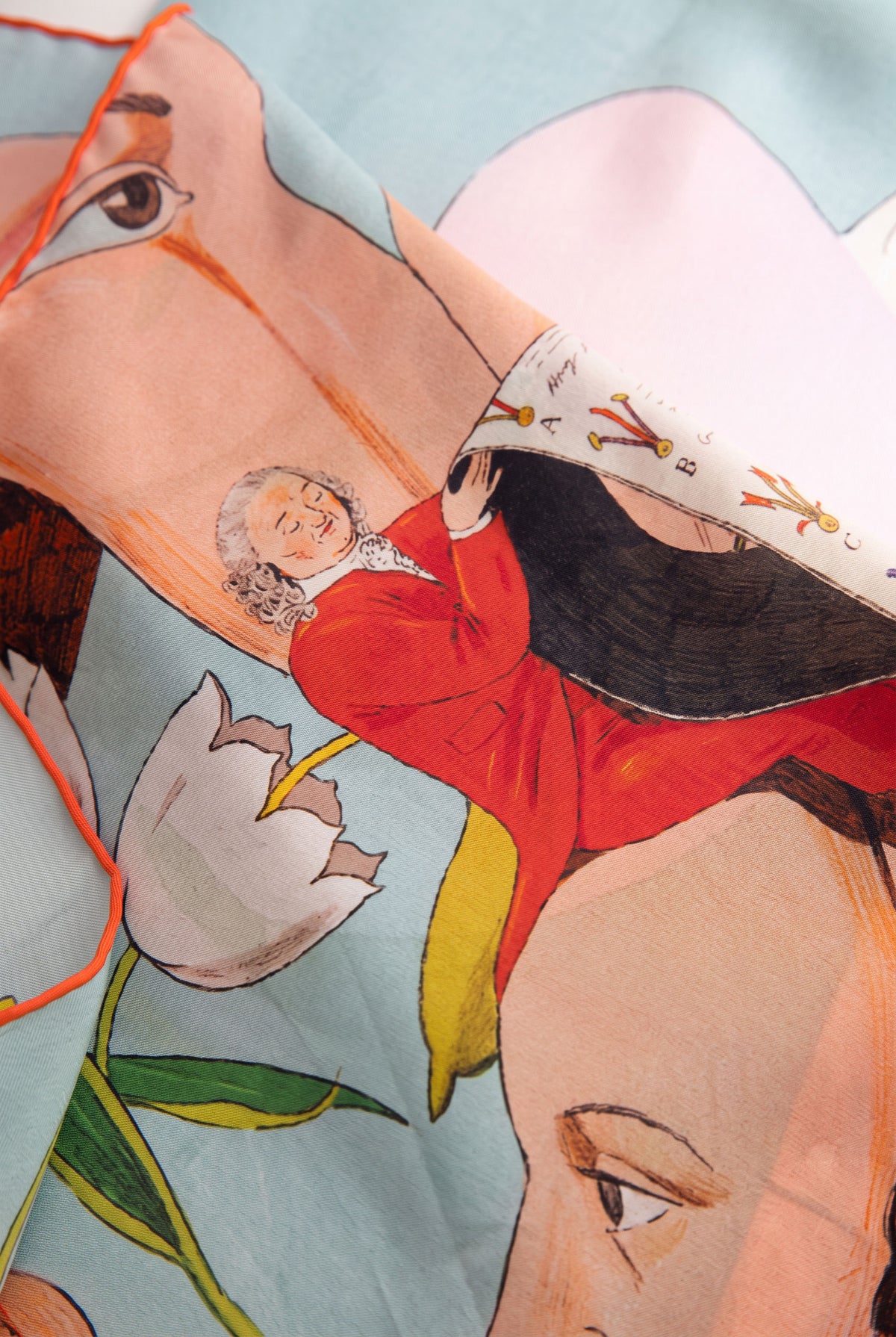 Botanical Scroll Silk Twill Scarf