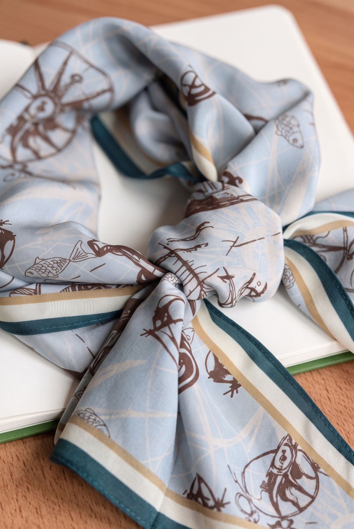 Sea Breeze Light Blue Silk Twill Stole