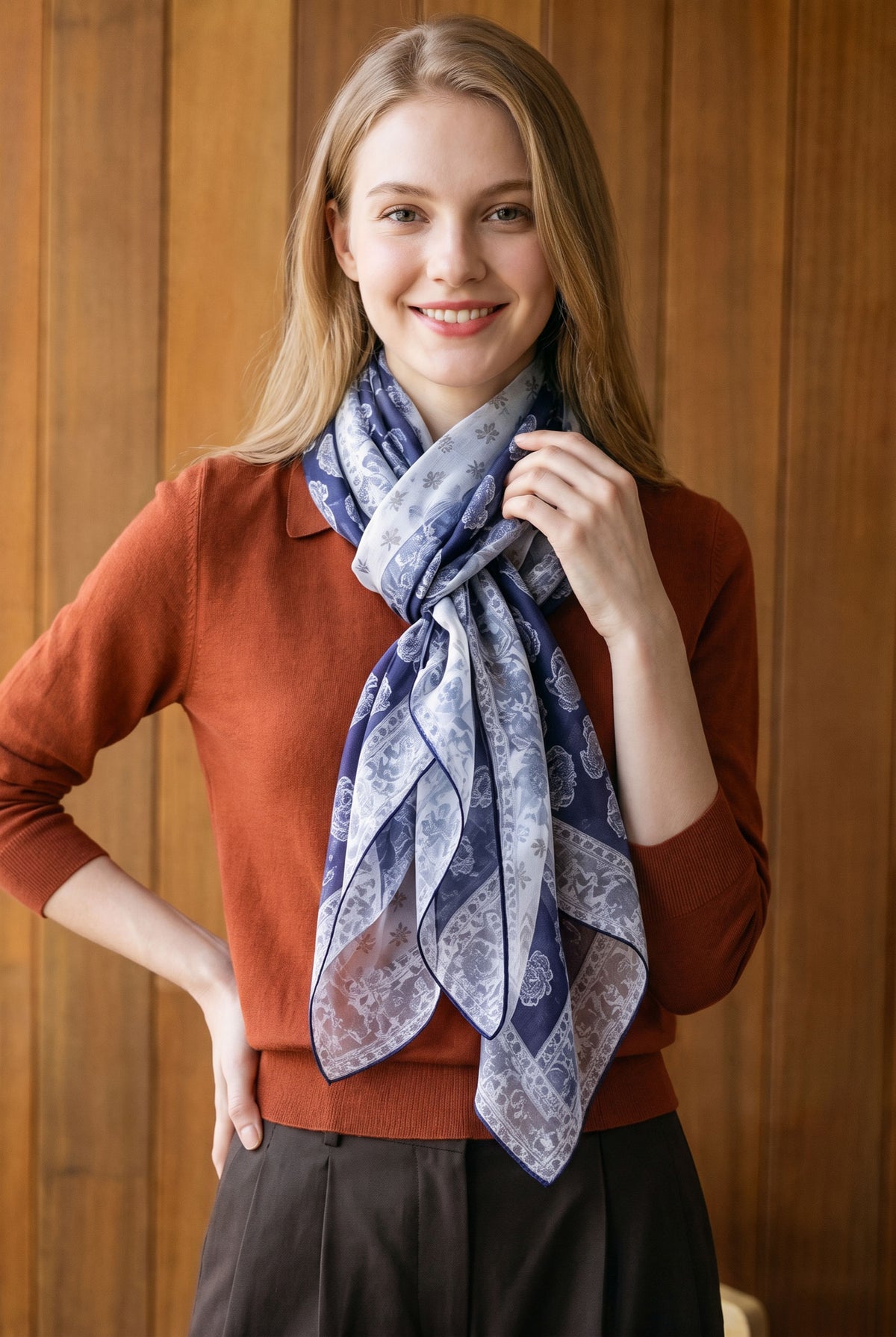 Artistic Botanicals Silk Twill Stole