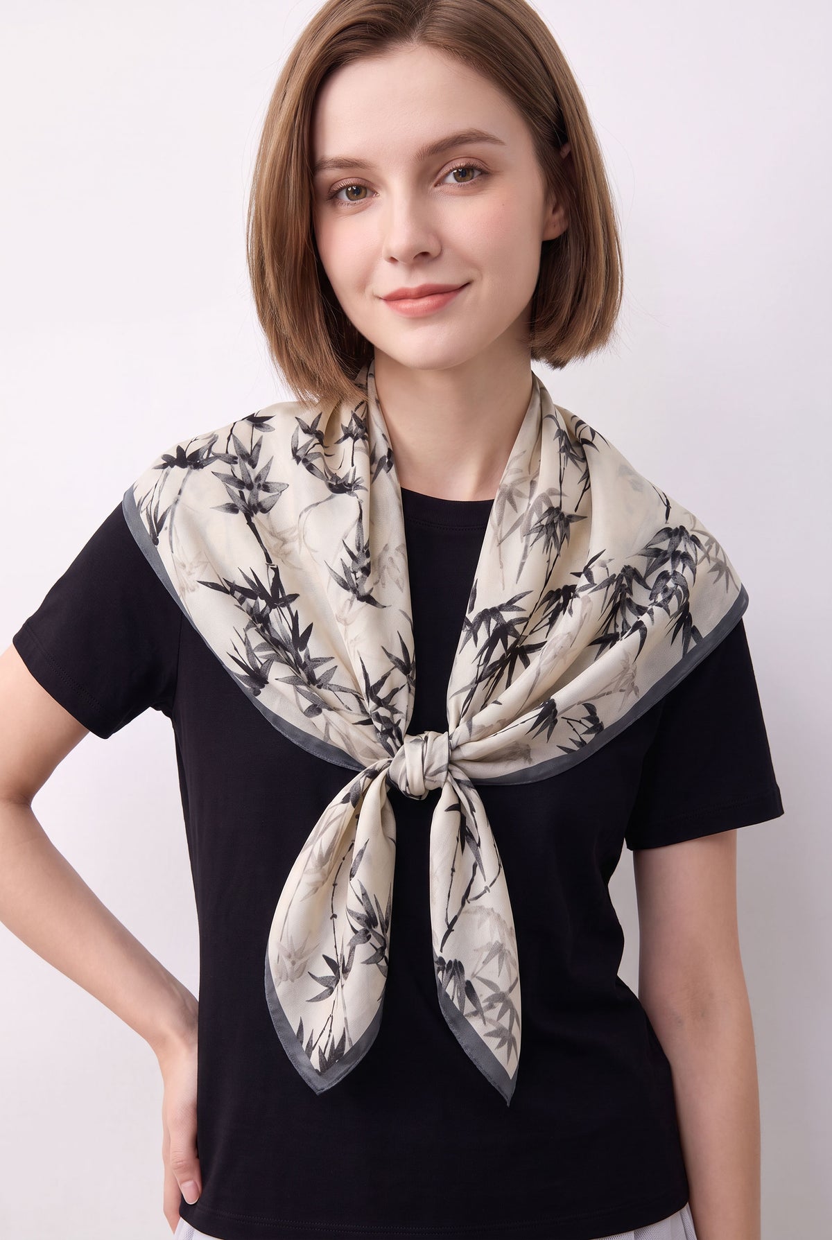 Ink Bamboo Whisper Silk Twill Stole