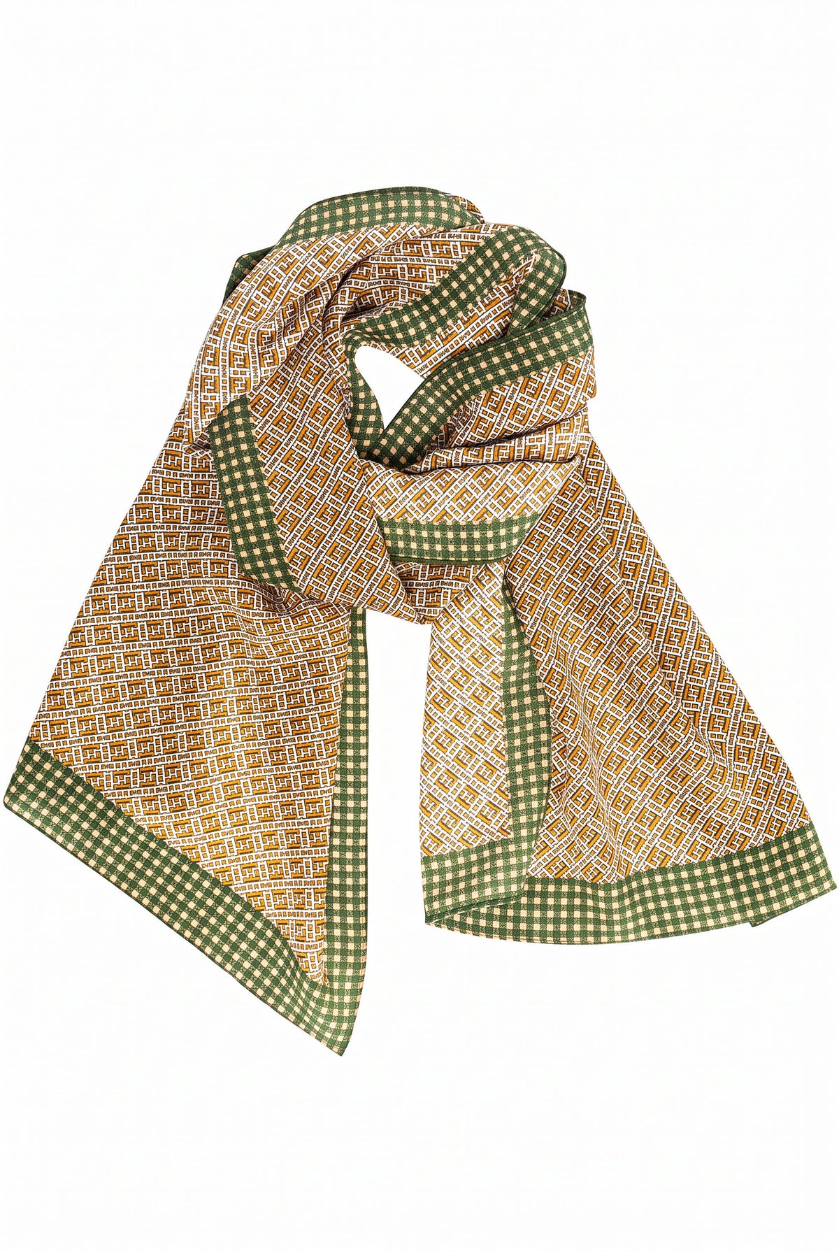 Awakening Green Plaid Silk Twill Stole