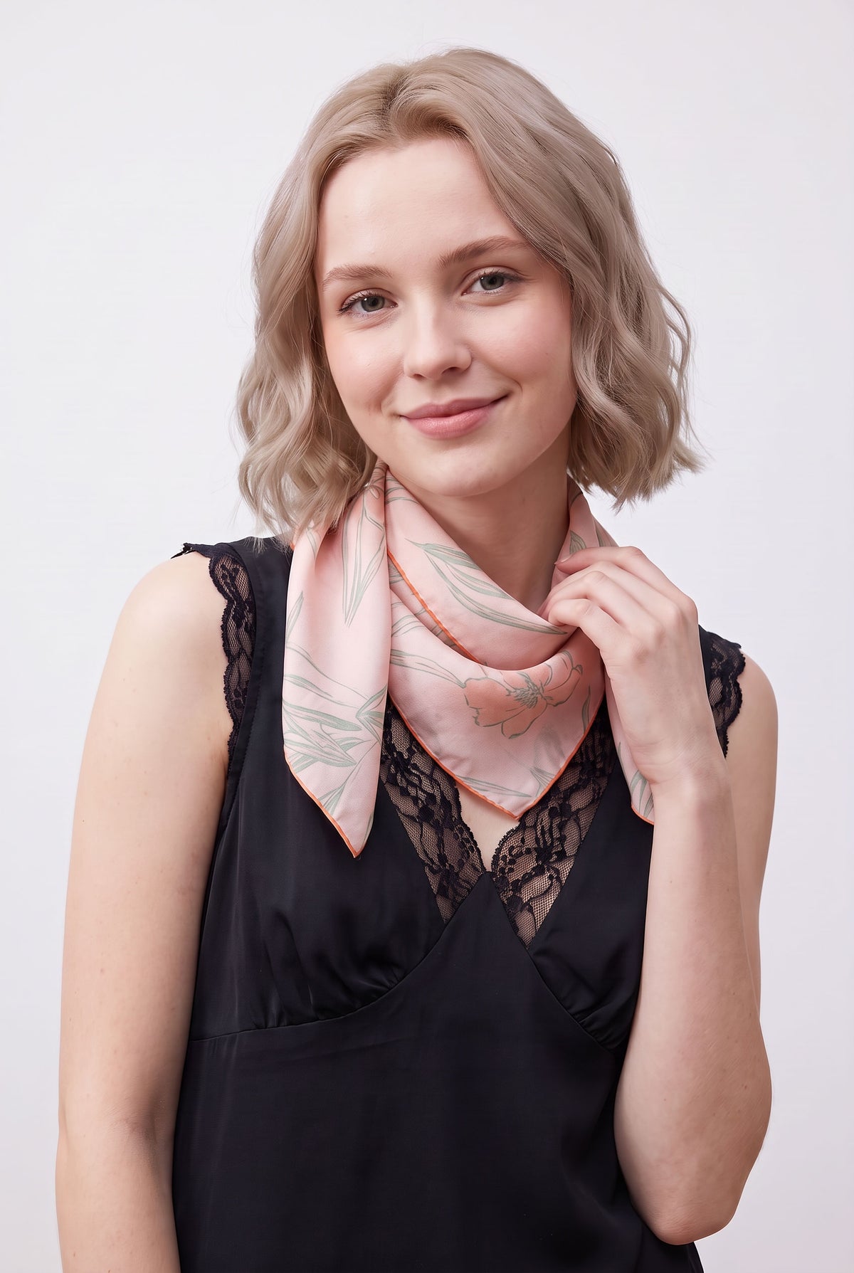 Soft Pink Melody Silk Scarf