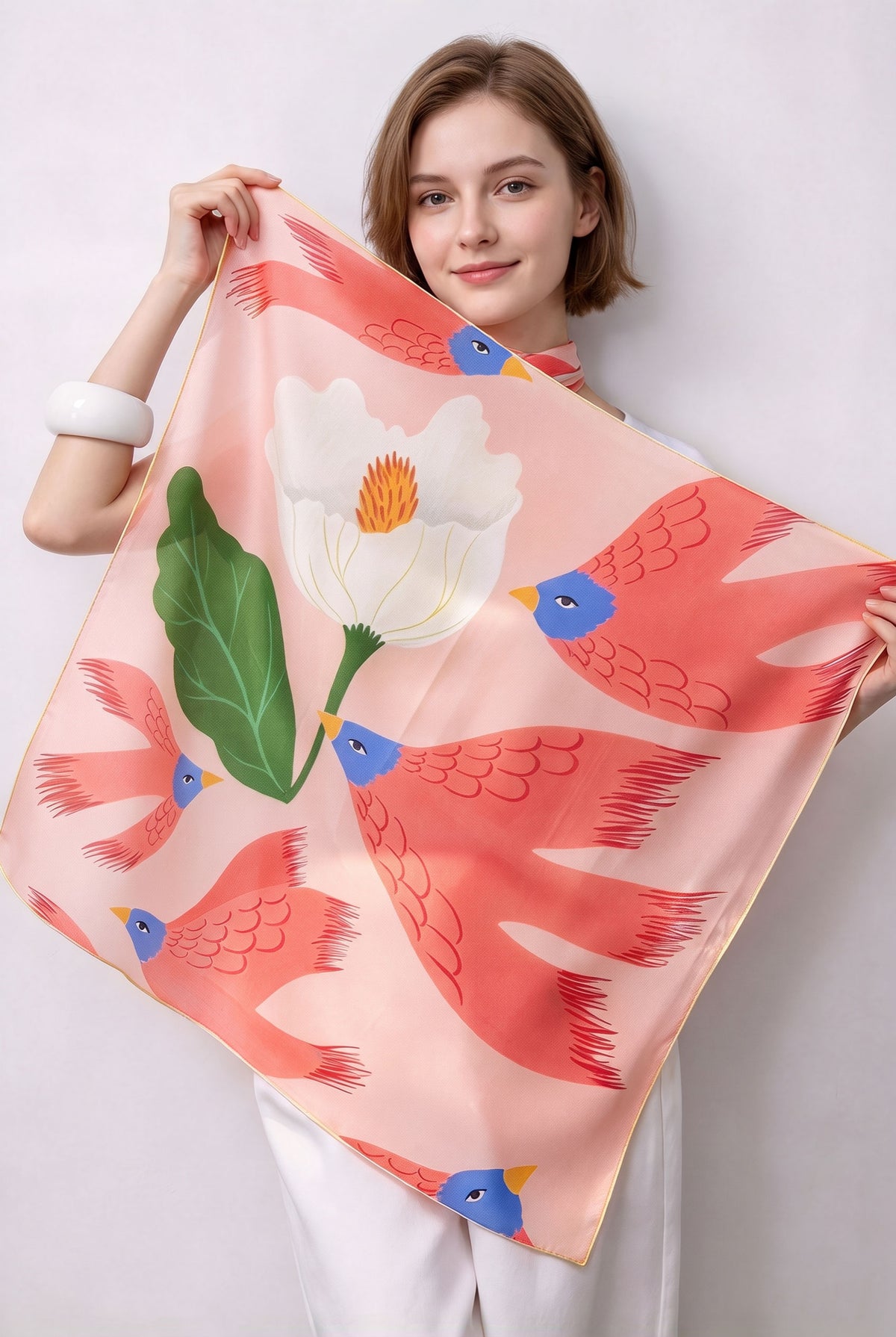 Pink in Motion Silk Scarf