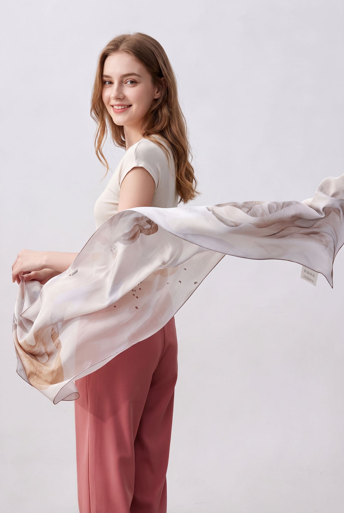 Distant Mountains Silk Stole
