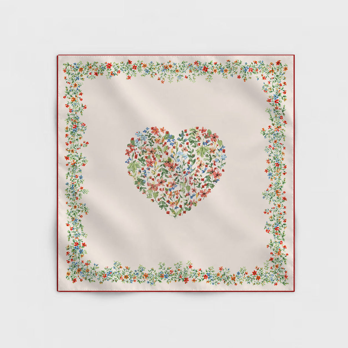 Ditsy Heart Bloom Silk Scarf