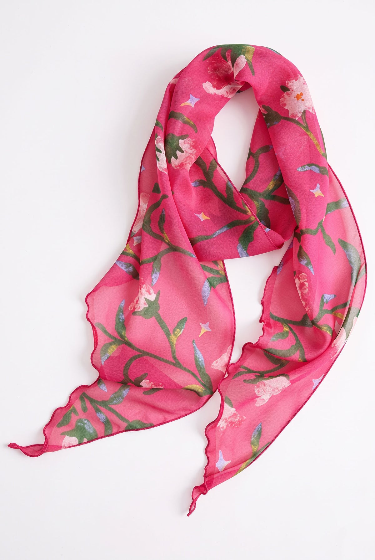 Magenta Morning Glory Dance Silk Twill Stole