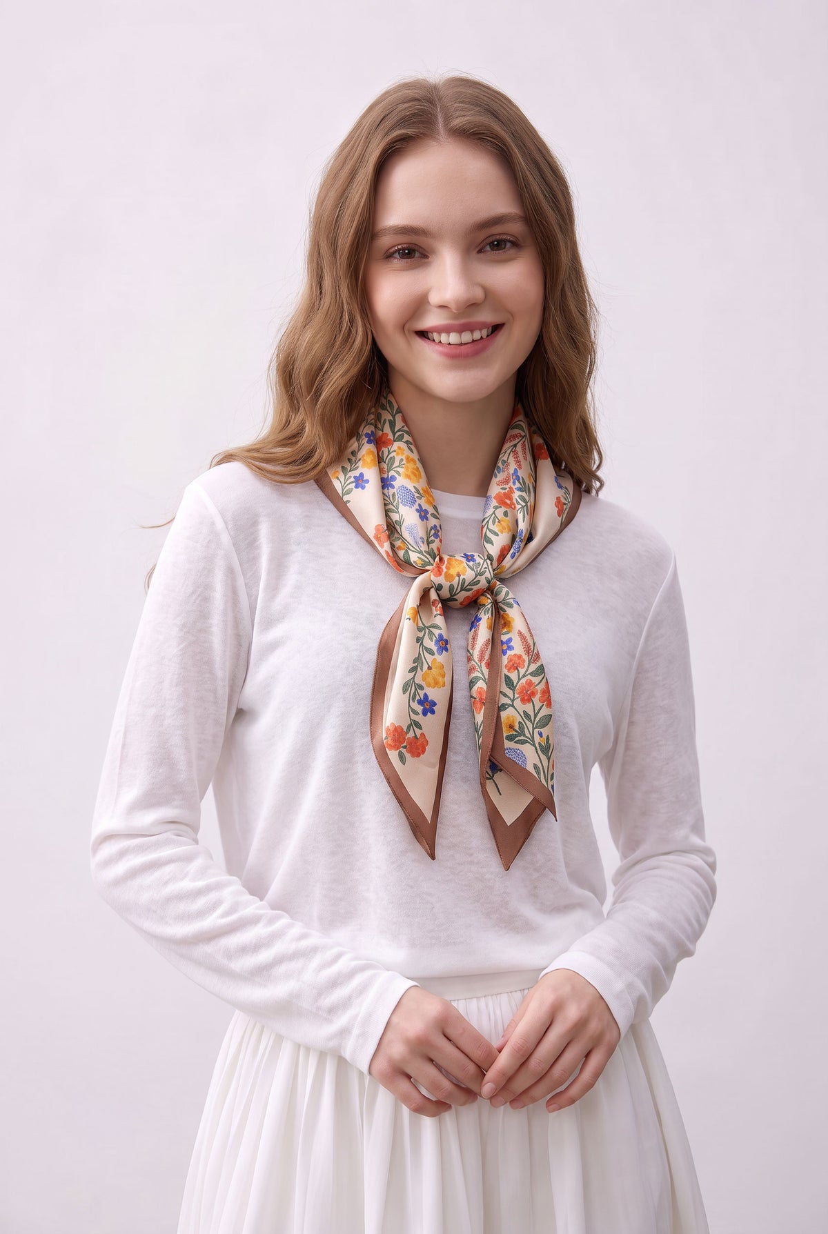 Crayon Ditsy Floral Silk Twill Stole