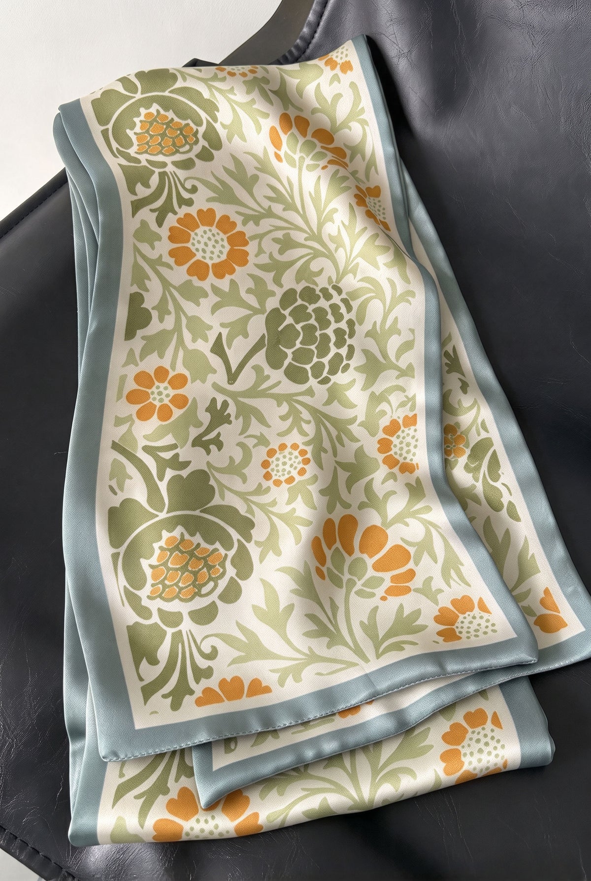 Alice Wonderland Green Silk Twill Stole