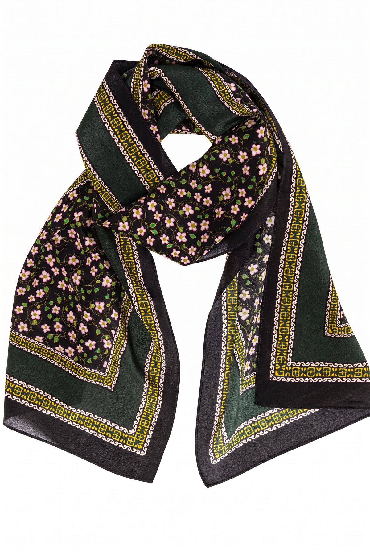 French Floral Silk Twill Stole
