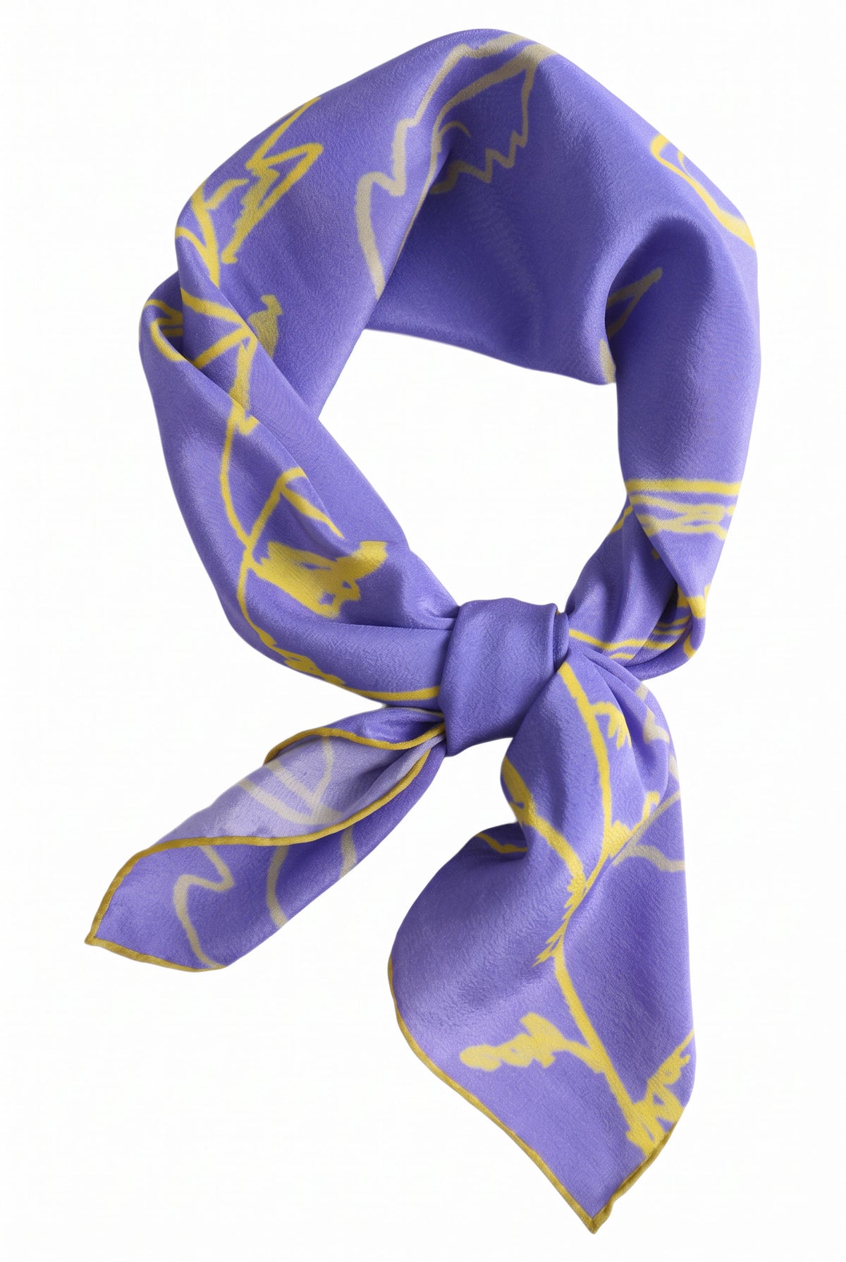 Enchanting Blue-Violet Silk Twill Scarf