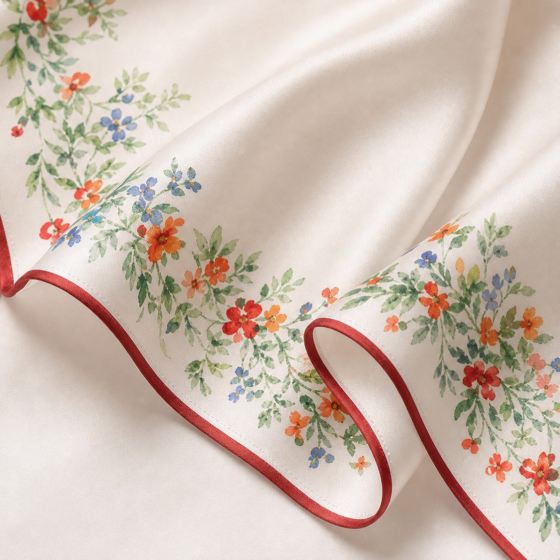 Ditsy Heart Bloom Silk Scarf