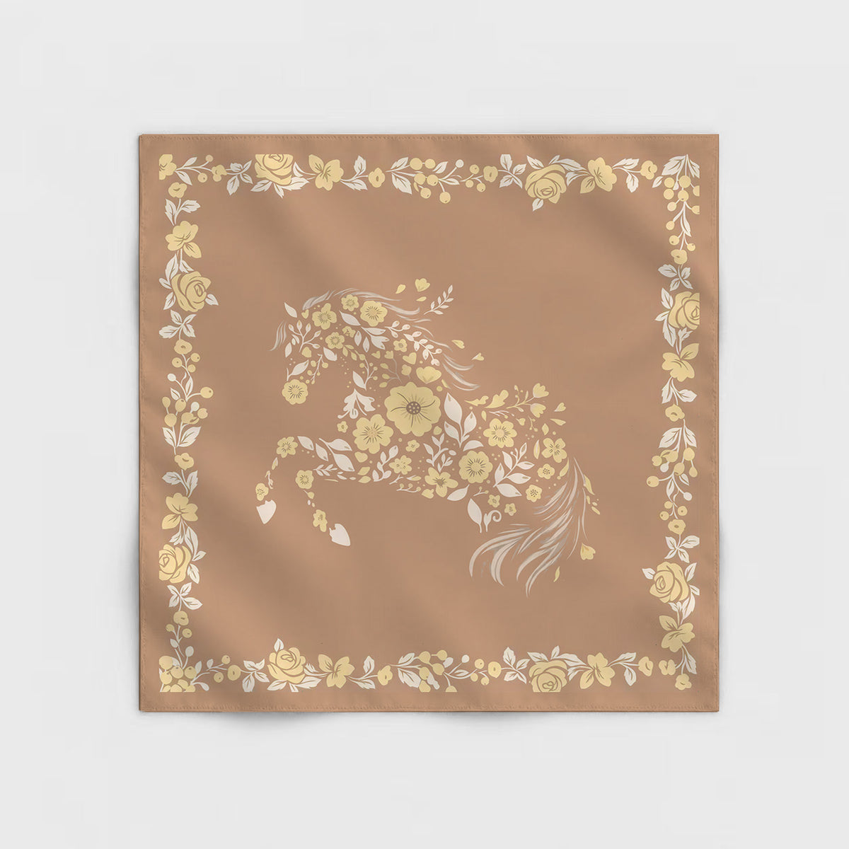 Blossom Shadow Steed Silk Scarf