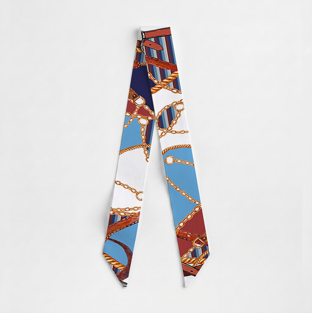 Equestrian Leather Belt Silk Ribbon