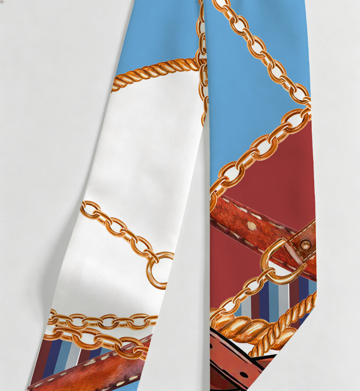 Equestrian Leather Belt Silk Ribbon