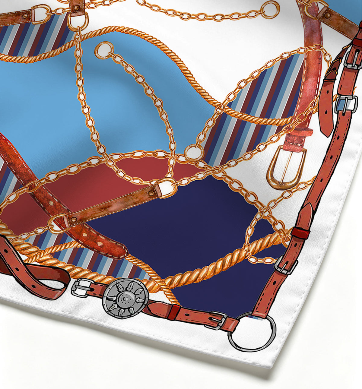 Equestrian Leather Belt Silk Scarf