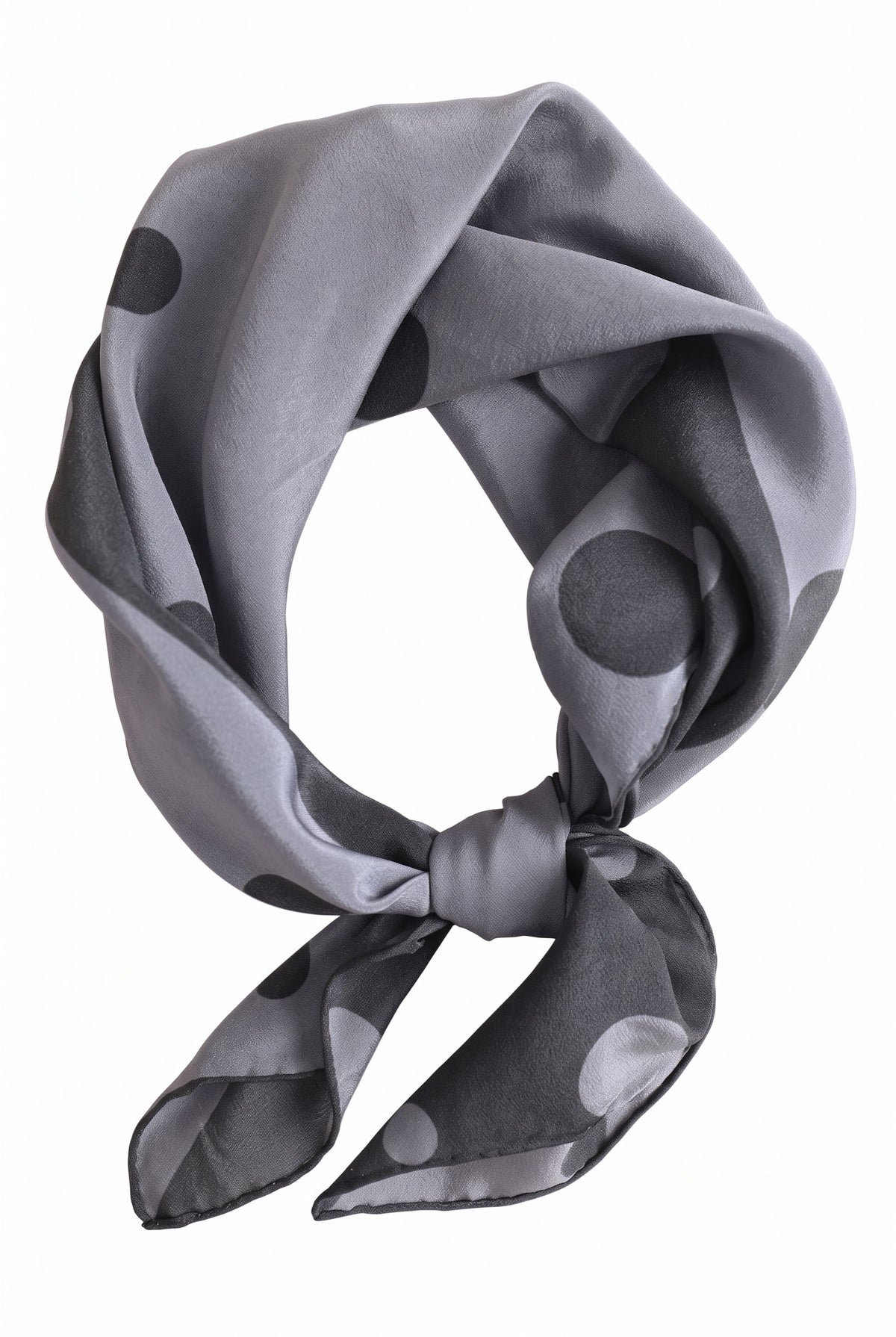 Gradient Grey Polka Dot Silk Twill Scarf
