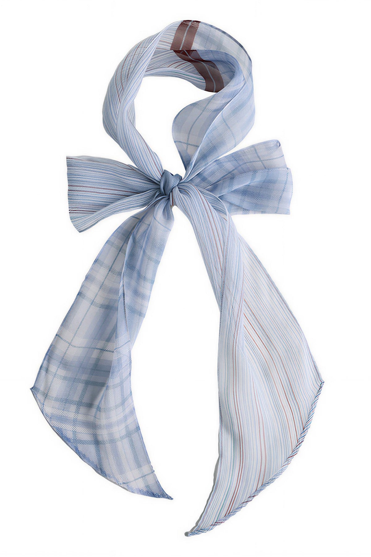 Light Airy Blue Silk Twill Stole