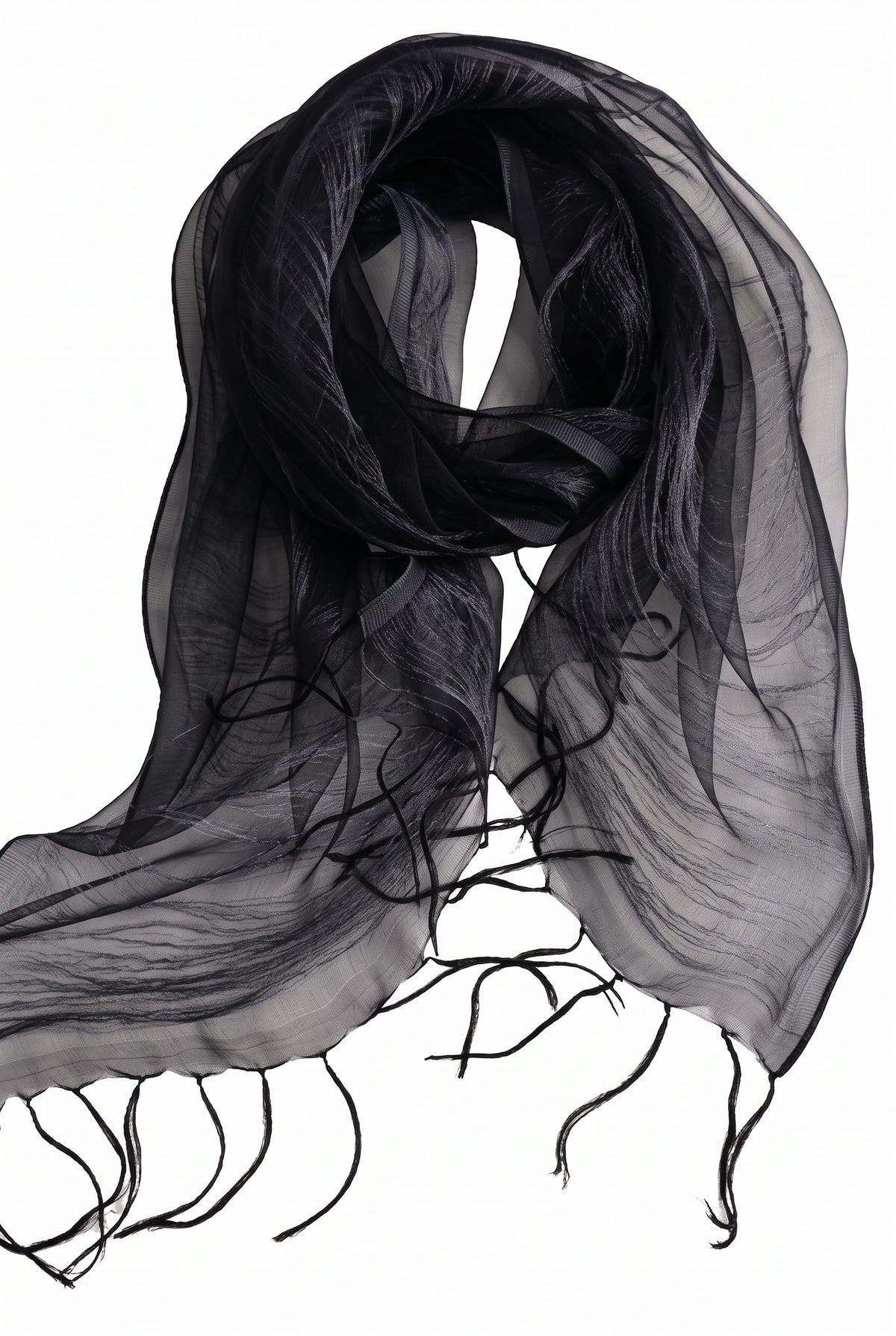 Airy Wrinkled silk Twill stole