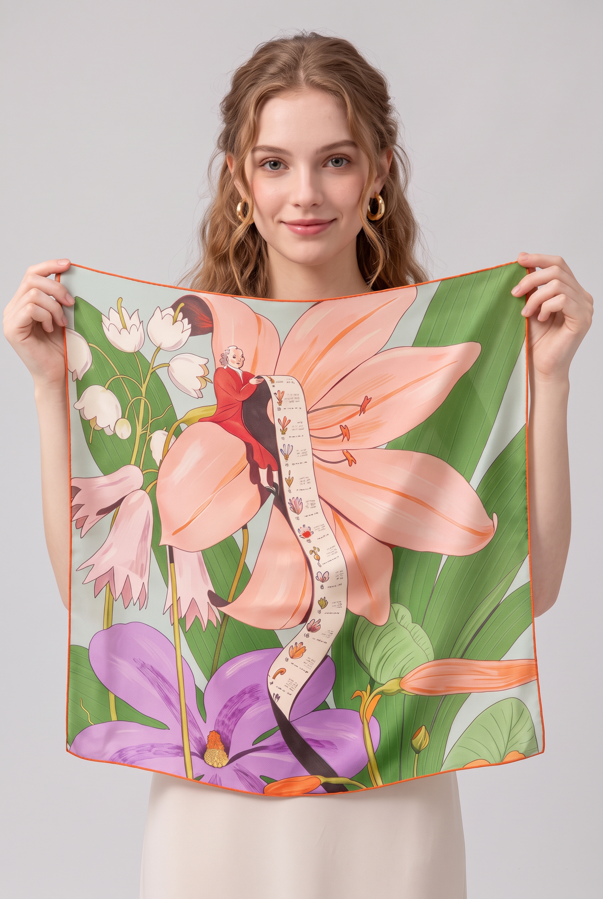 Botanical Scroll Silk Twill Scarf