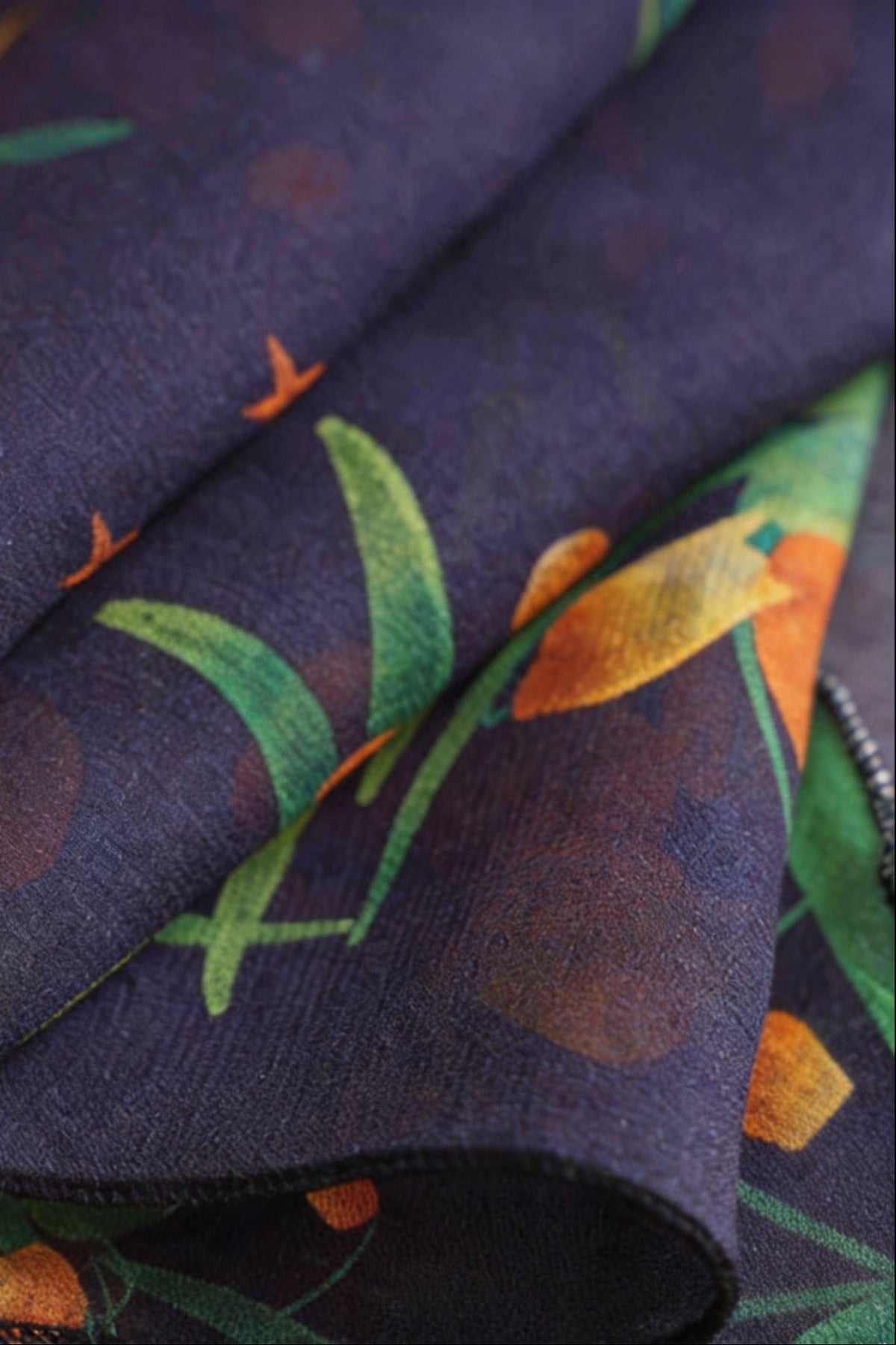 LanternShaped Fruits Silk Twill Stole