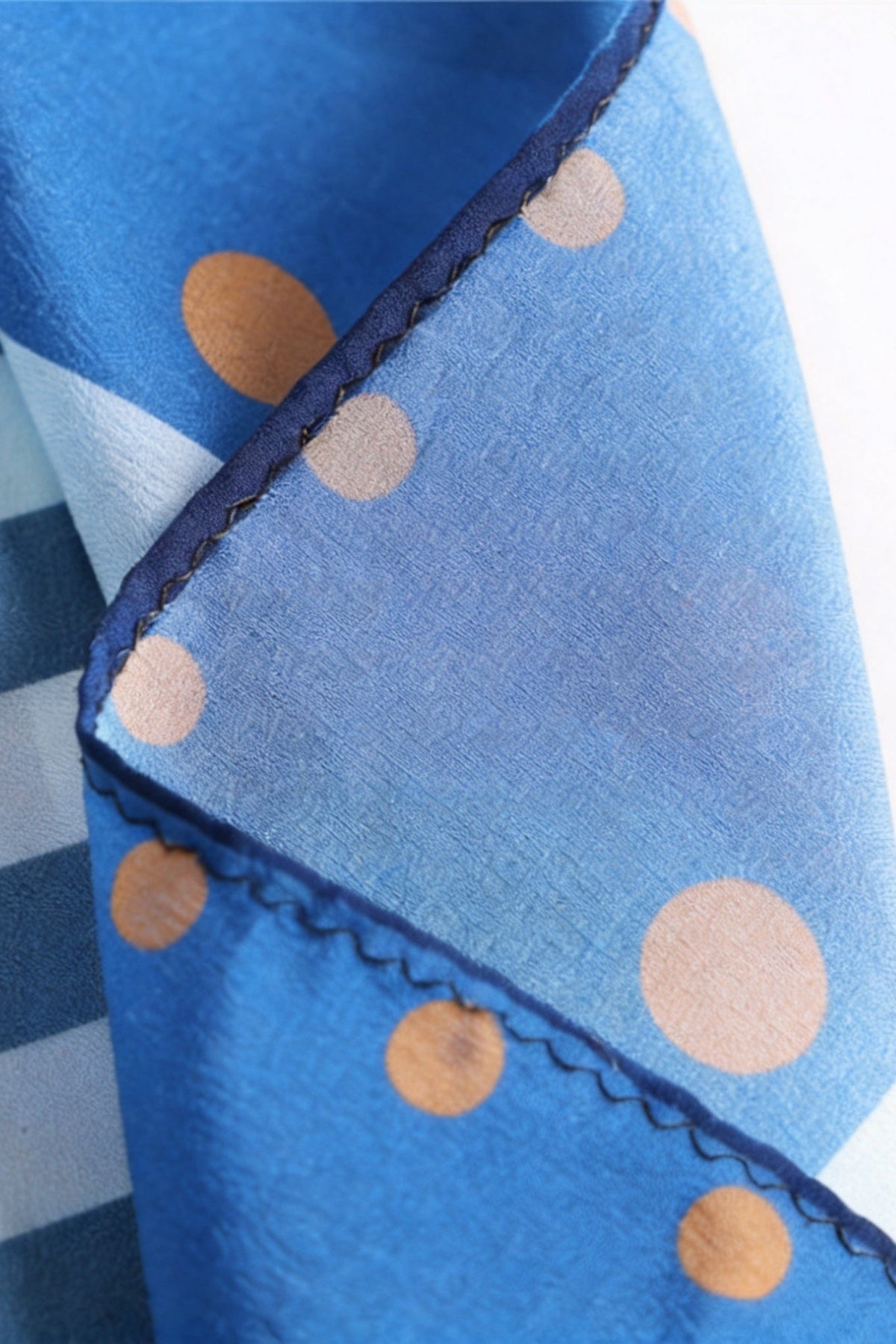 Blue Stripe Silk Twill scarf